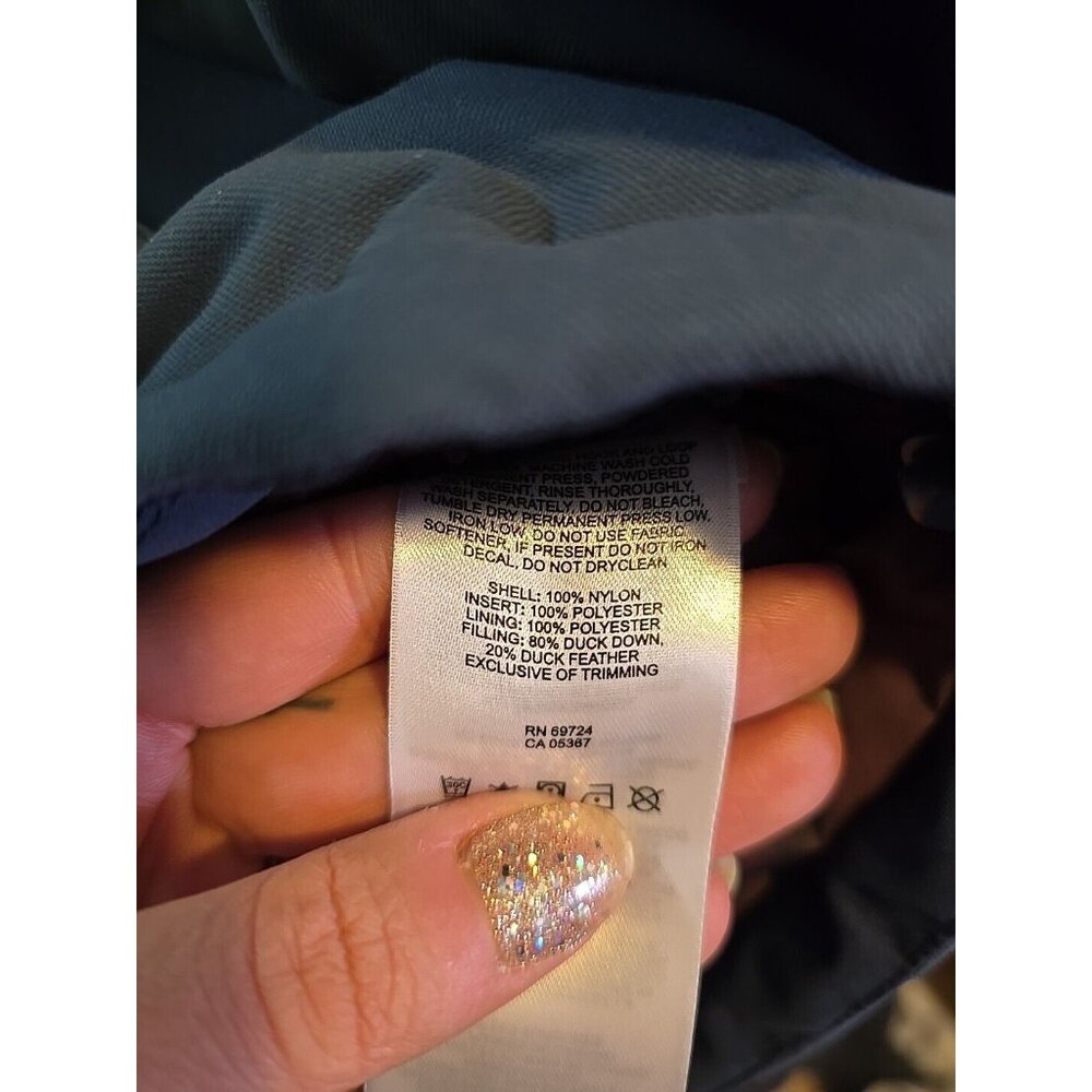 Mens Columbia Navy 550 Puffer Jacket.  Large. Blue. Duck Feather Blend. EUC! - Picture 11 of 13